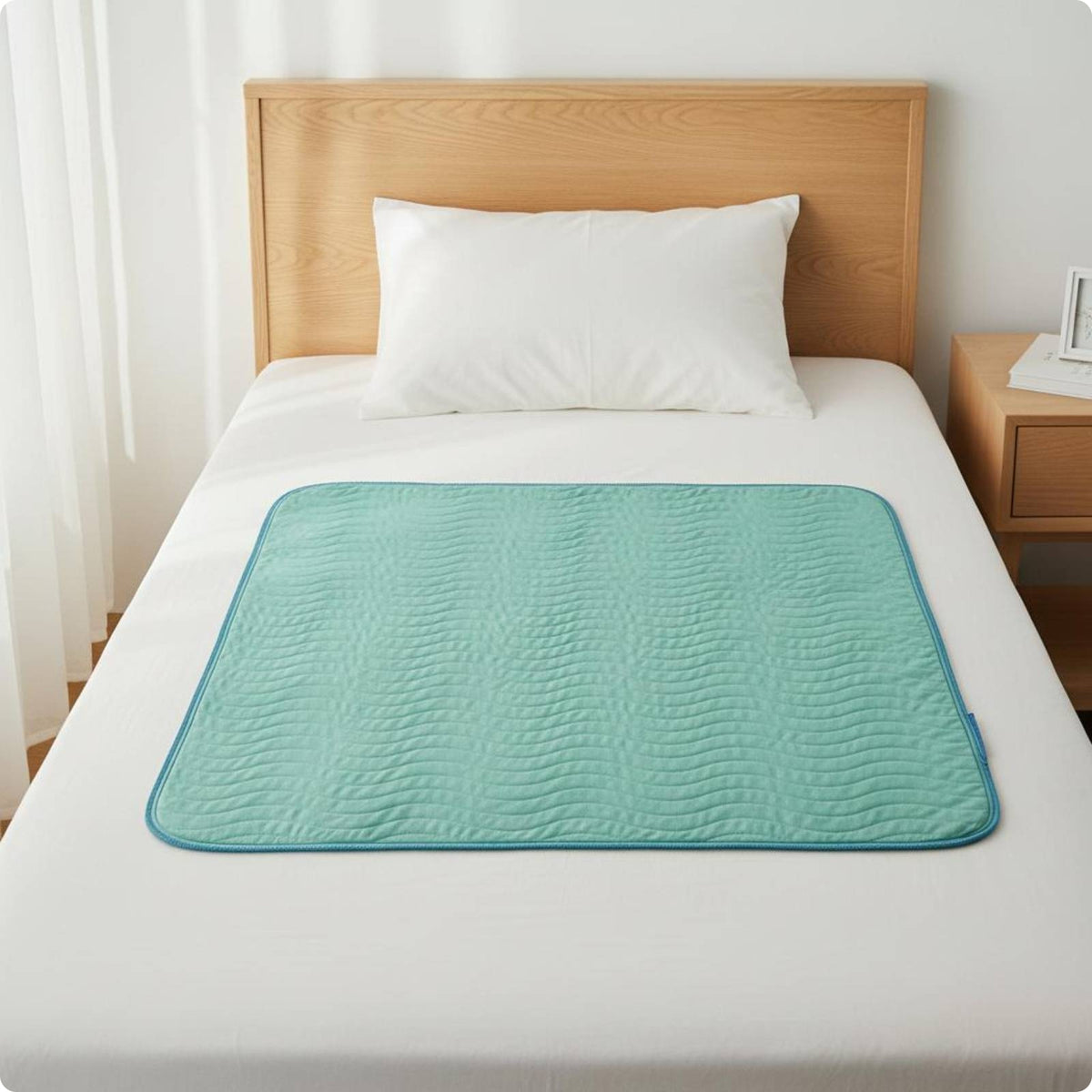 Washable Underpad Stitched Edging Mattress Protector Wavy Texture for Seat