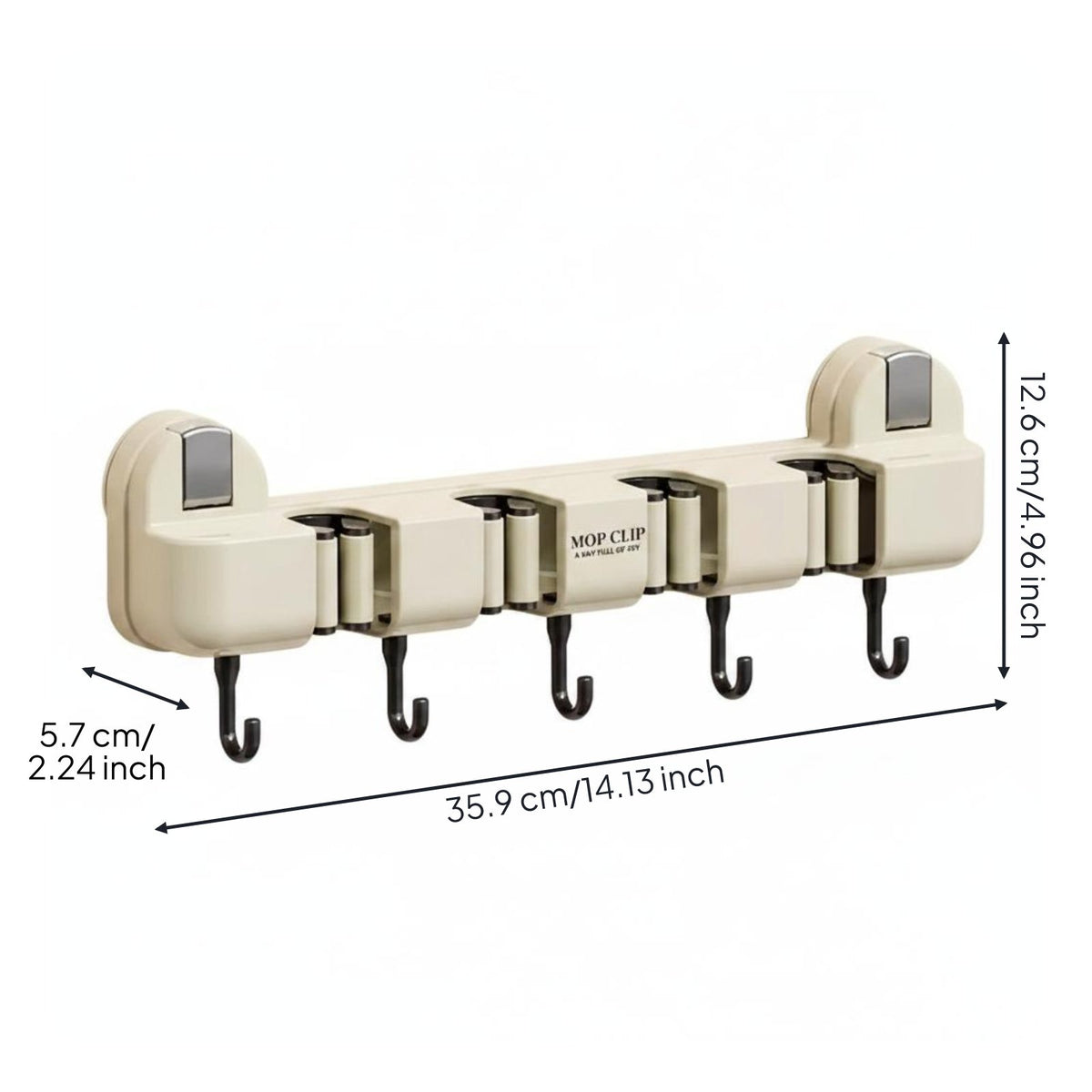Wall Mounted Mop Holder Versatile Use Sweeper and Mop Organizer Waterproof