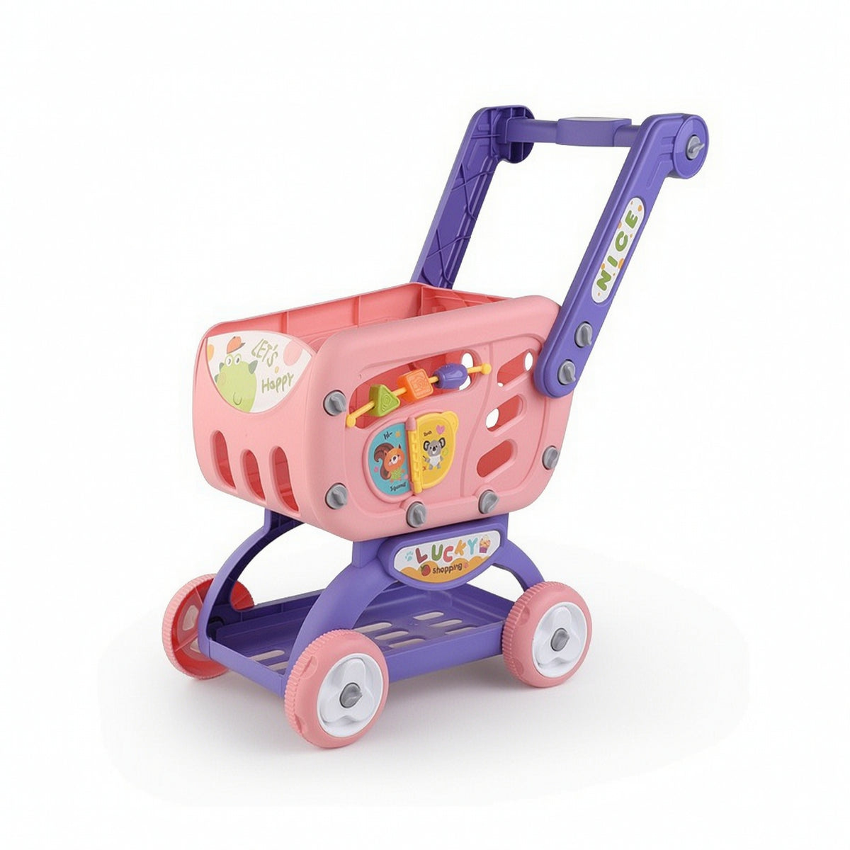 Imaginative Toy Shopping Cart Hands-on Shopping Cart Toy Push-Andpush & Play Set Realistic for Toddlers, Playroom