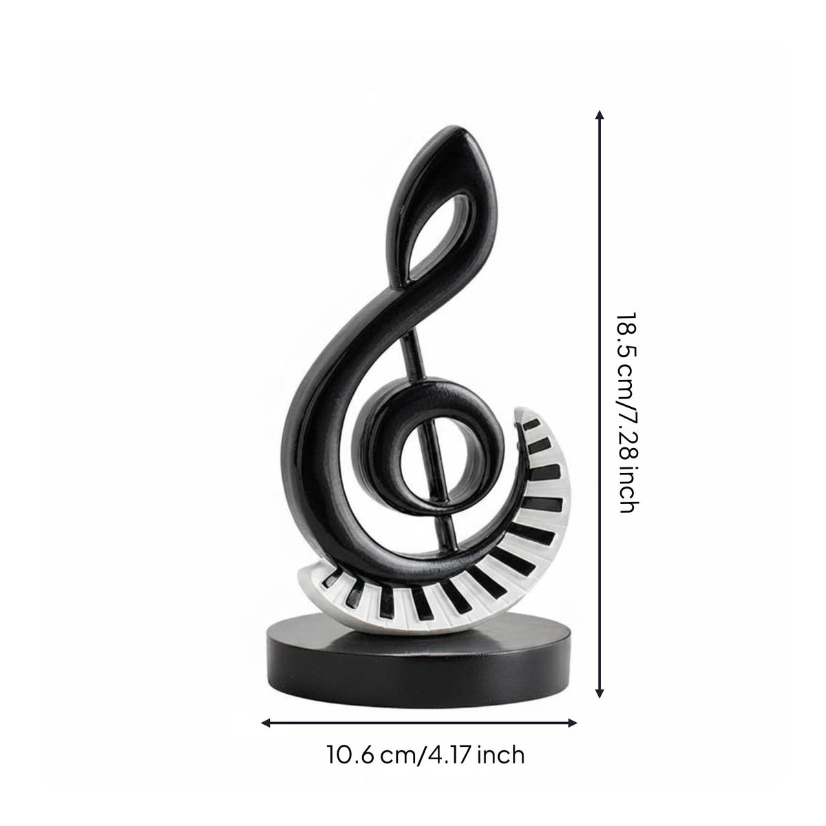 Resin Music Symbol Decor Modern Design Treble Clef Figurine for Living Room