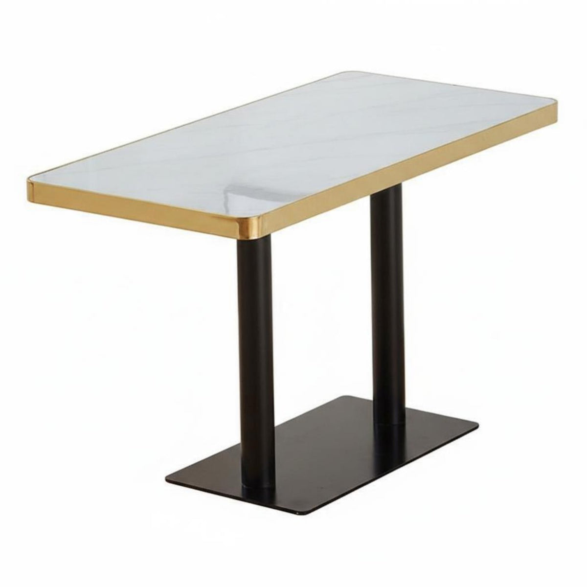 4-Seater Restaurant Table and Chairs Sintered Stone Top Commercial Furnishing sturdy Duty Easy to Clean for Canteens, Bistro