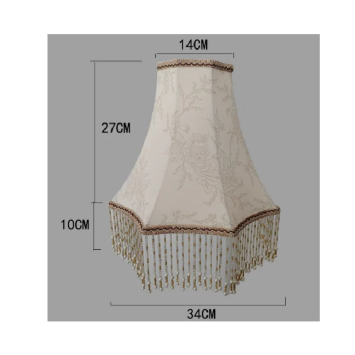 Printed Textile Lampshade Copper Frame Elastic Bead Lampshade French Design