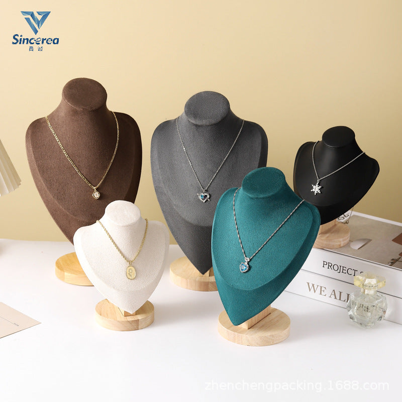 Solid Wood Neck Display Stand for Necklaces and Pendants