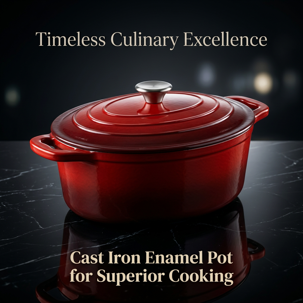 Enameled Cast Iron Dutch Oven Red, Oval Stew Pot for Braising Stews, Heavy-Duty Cast Iron Cookware, Induction Compatible Casserole Dish, 5L+ Capacity
