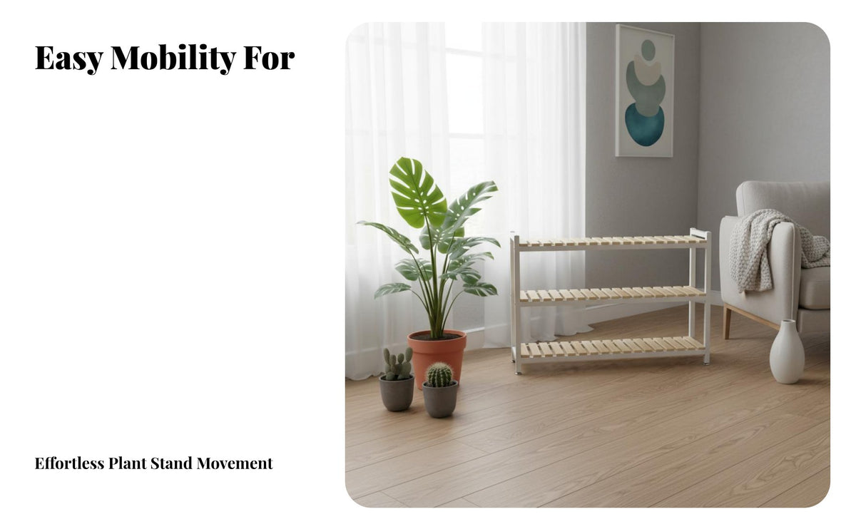 Multi-Tier Plant Stand Mobile with Wheels Floor Standing Flower Rack Space-Saving Display Rack for Balcony, Outdoor, Living Room