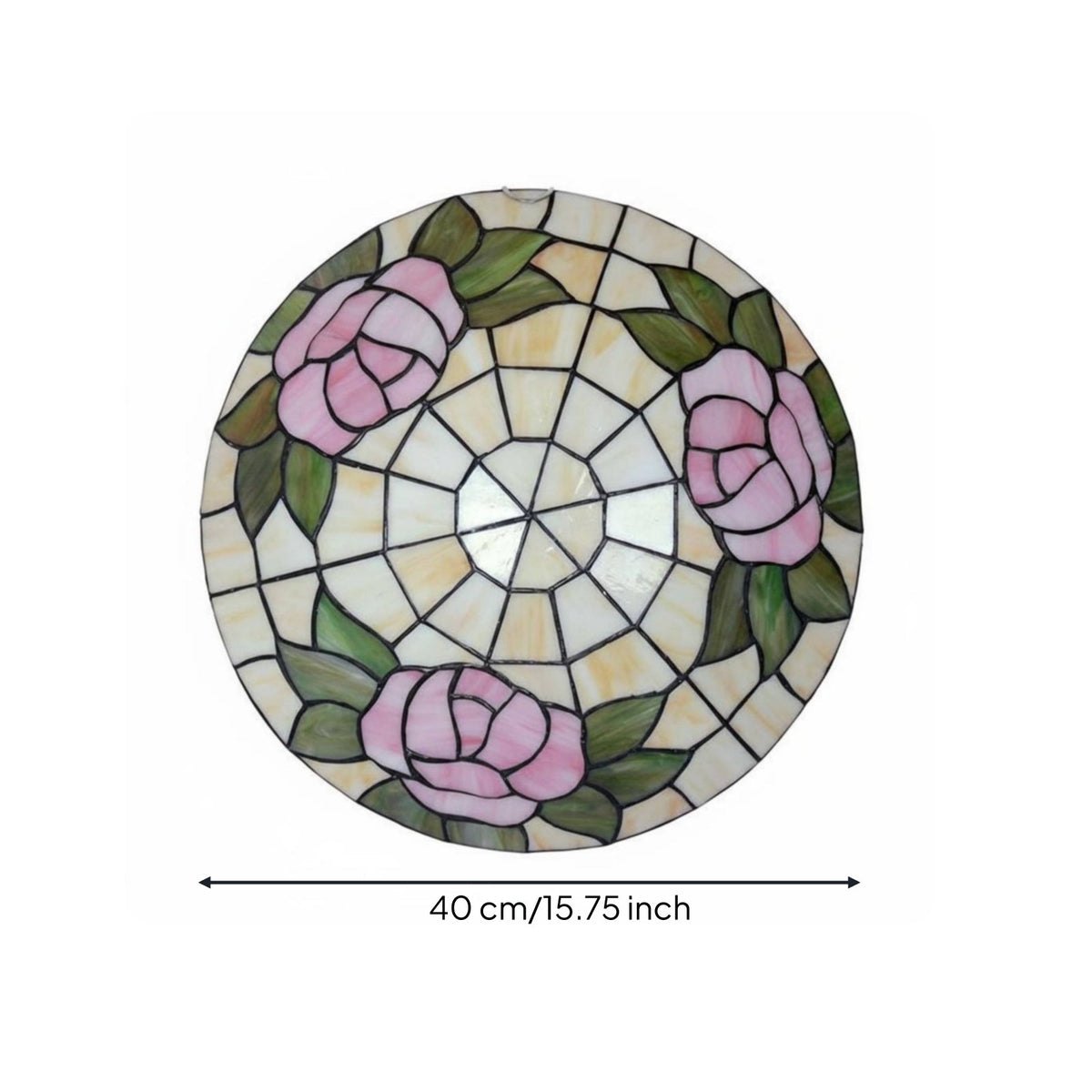 flower Stained Glass Lamp Floral Design flower Ceiling Lamp Retro Stained Glass Overhead Light for Kids, Bedroom, Balcony