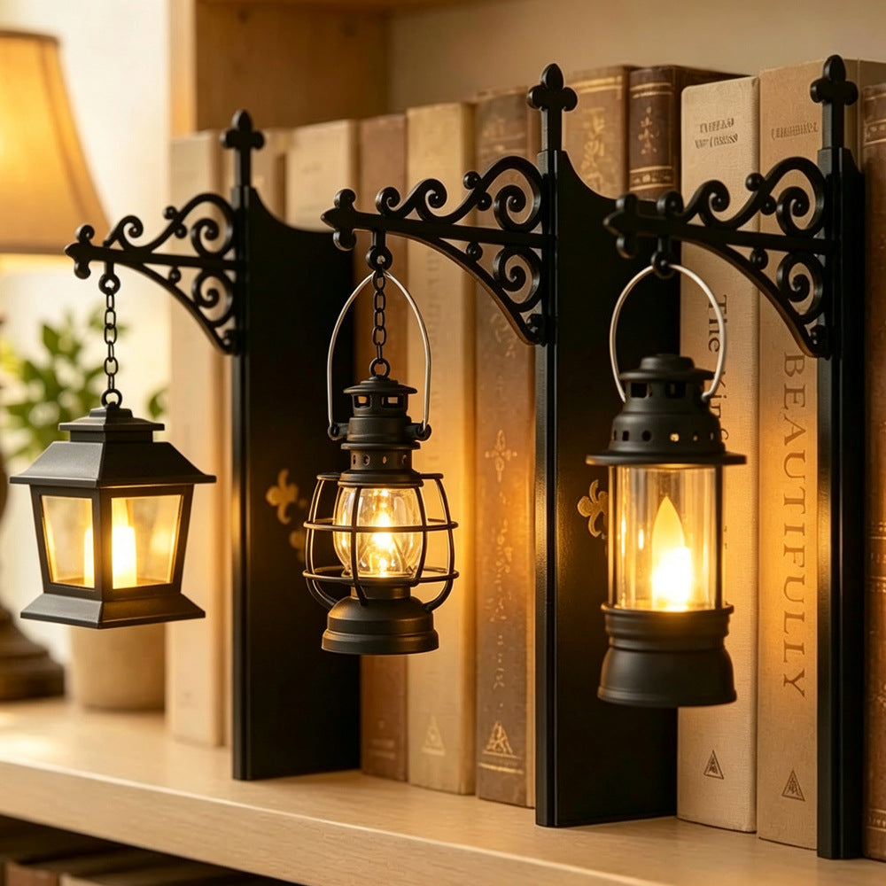 Halloween Bookshelf Lantern Light Bookend Divider