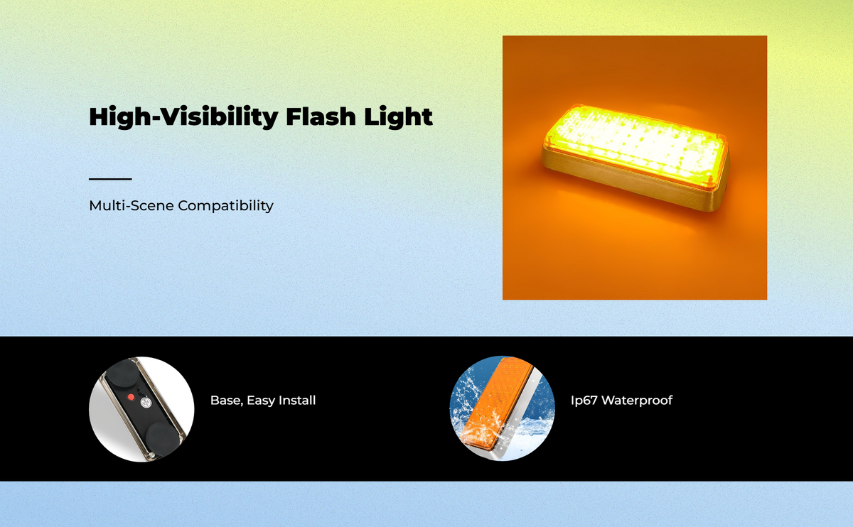 Rechargeable LED Warning Light, Waterproof Emergency Flasher
