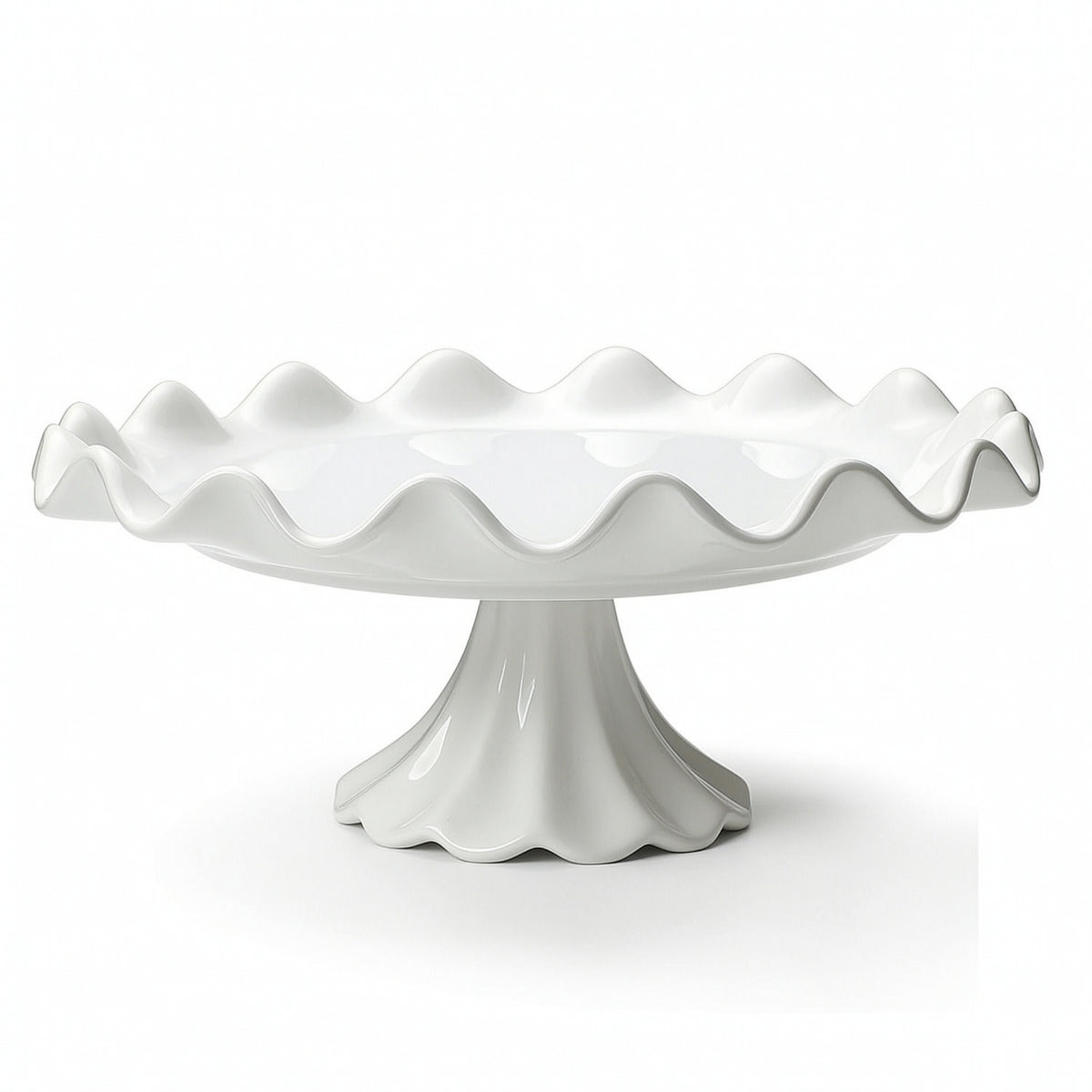 Cake Stand Glossy Pedestal Stand Sleek for Parties, Weddings, Bakers, Hosts