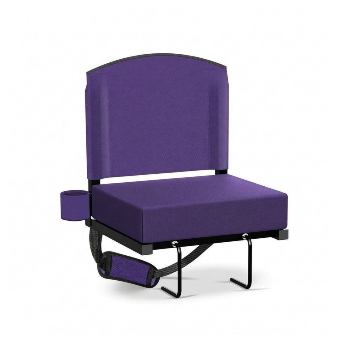 Padded Foldable Stadium Seat with Backrest Folding Portable Bleacher Seat with Hooks Non-Slip Stadium Chair with Cup Holder Lightweight for Spectators