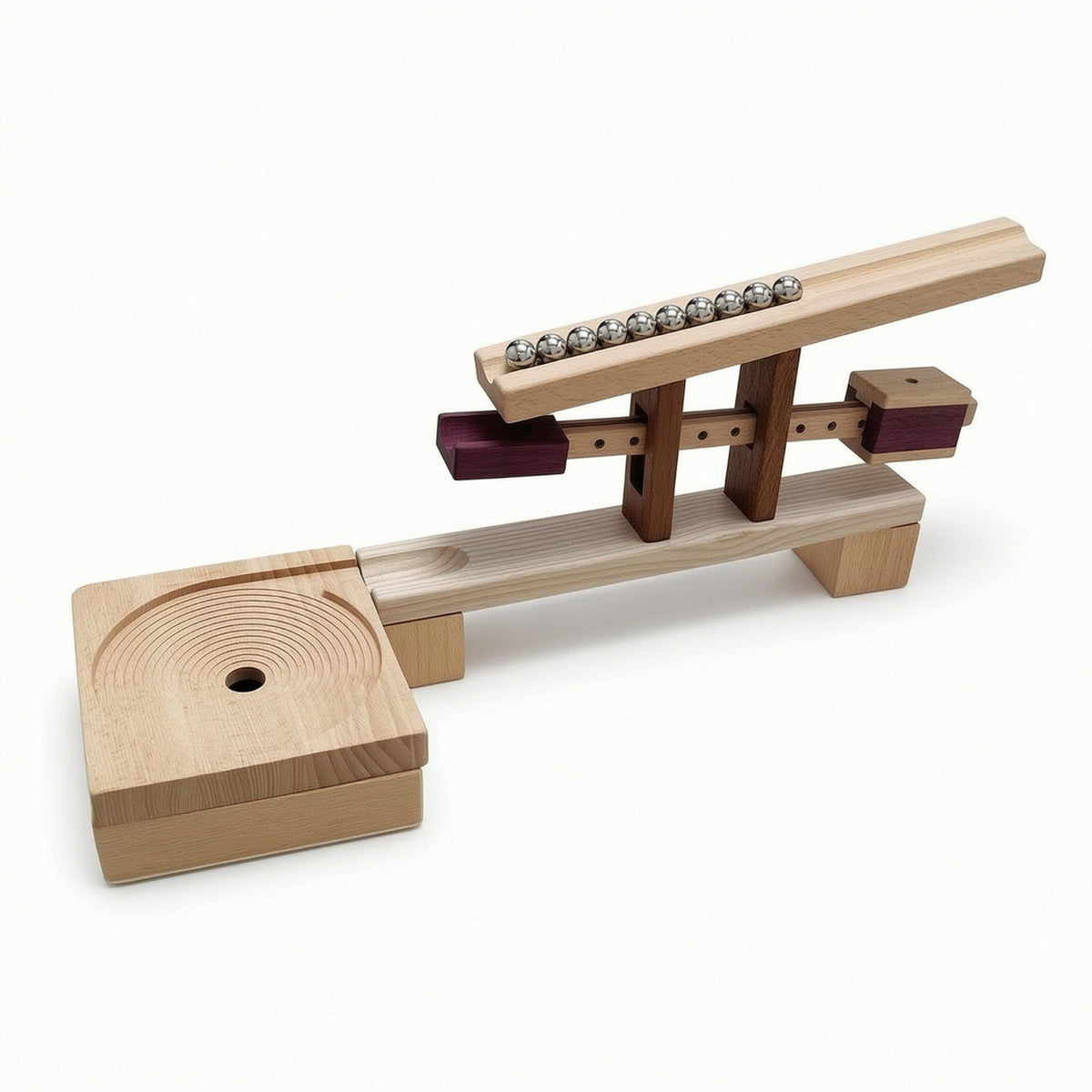 Wooden Marble Run Marble Run with Spiral Board Educational Learning Game for Playroom, Preschool