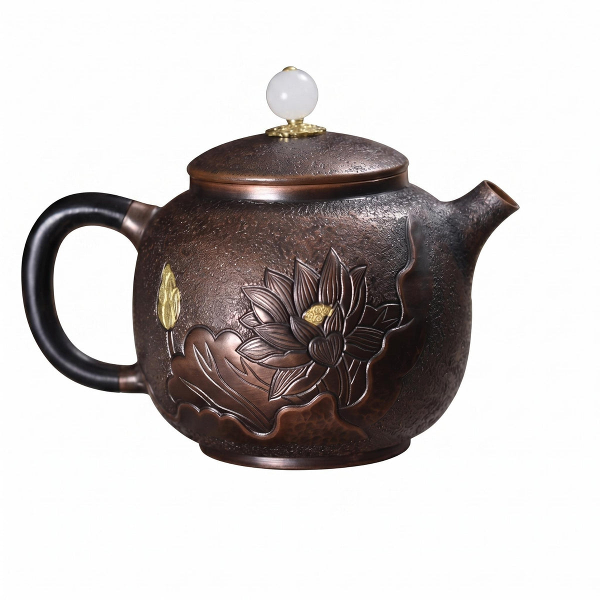 Carved Teapot Distressed Finish Copper Teapot drop Pour Tableware