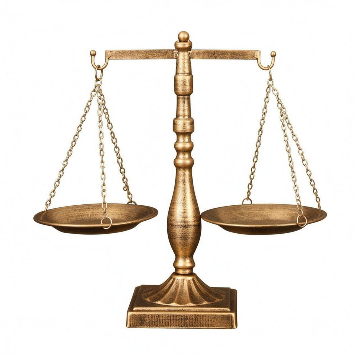 Retro Metal Scale Sculpture Tabletop Display Piece Weighted Base