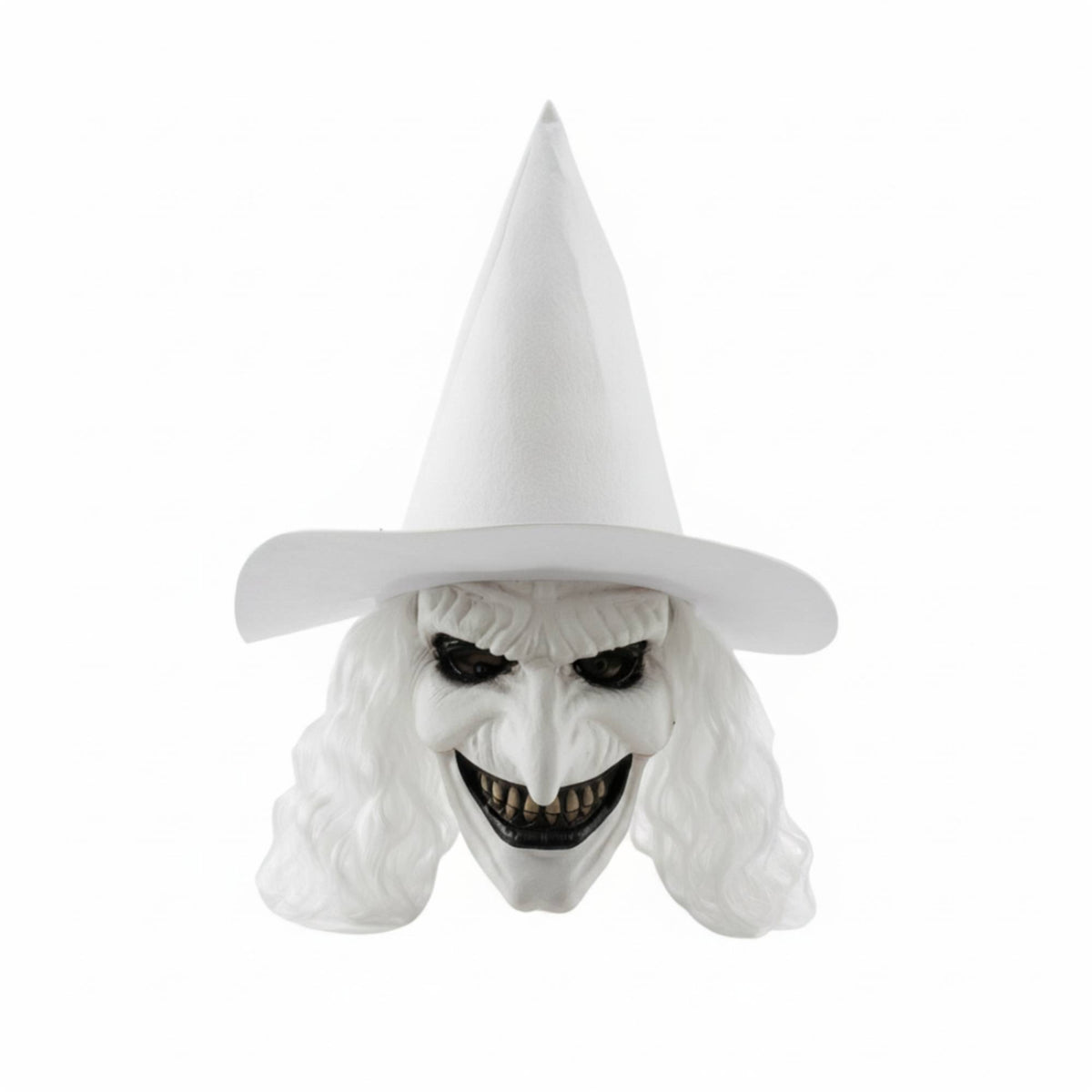Witch Mask with Hair and Hat Horror Witch Mask Sturdy for Adults
