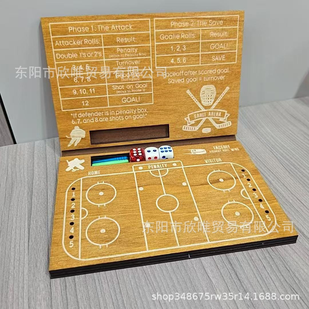 Ice Hockey Dice Game Wooden Tabletop Game