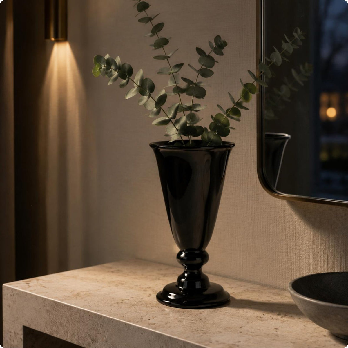 French Design Vase High-End Goblet Vase Matte Finish for Entryway