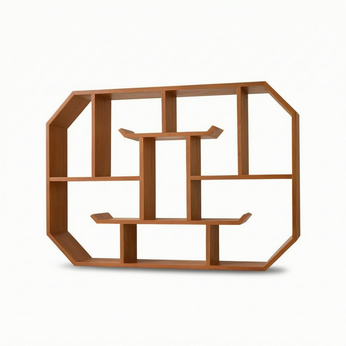 Wall Shelf with Lattice Back Rustic Wooden Wall Shelf Space-Saving for Reading Corner