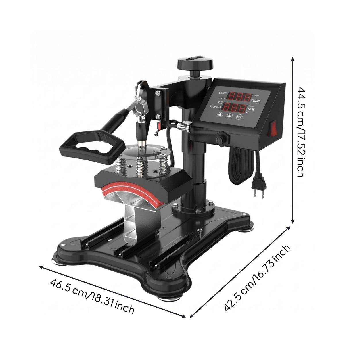 Electric Cap Thermal Transfer Machine Curved Platen Tabletop Cap Press Digital Control Printing Equipment