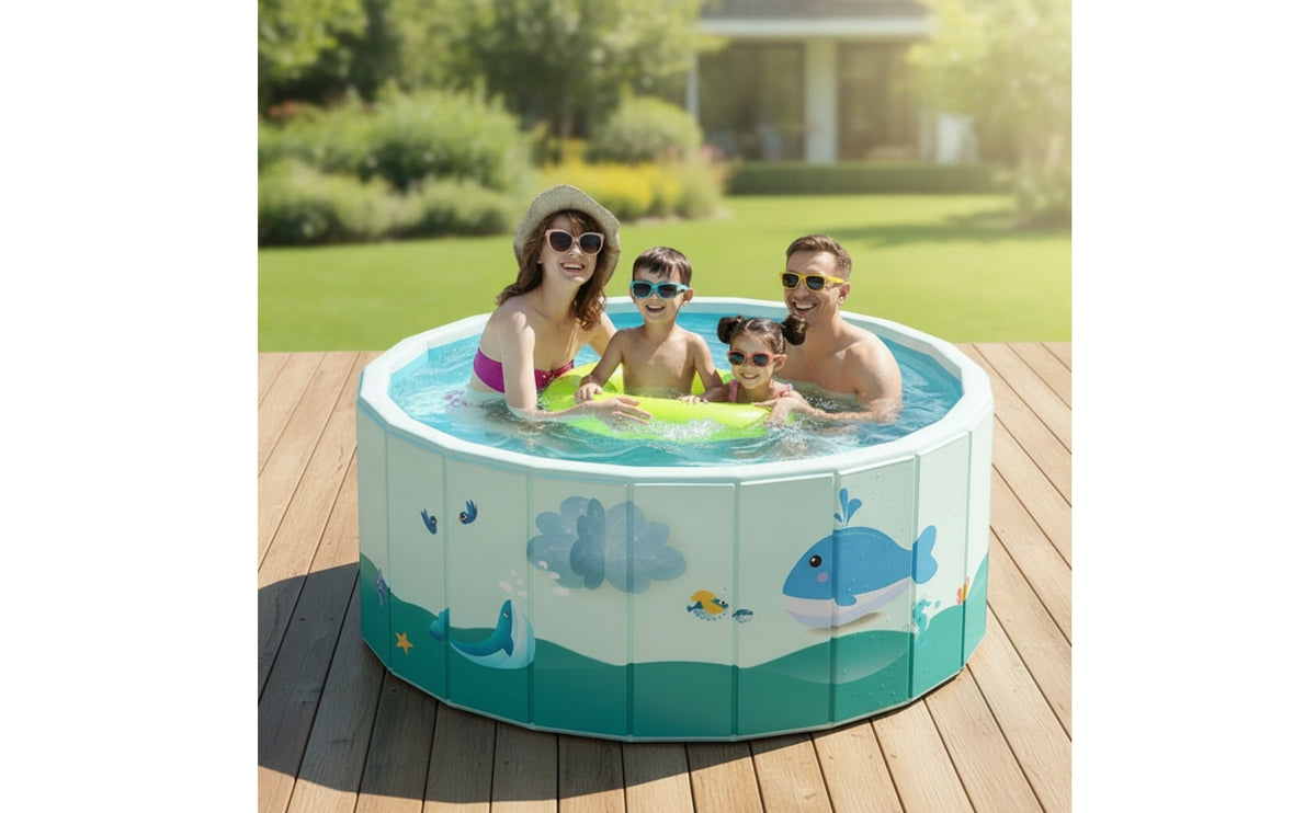 No-Inflation Kids Pool with Ocean Balls Portable Foldable Pool with Toys Easy to Store Quick-Setup for Toddlers, Families, Garden, Home