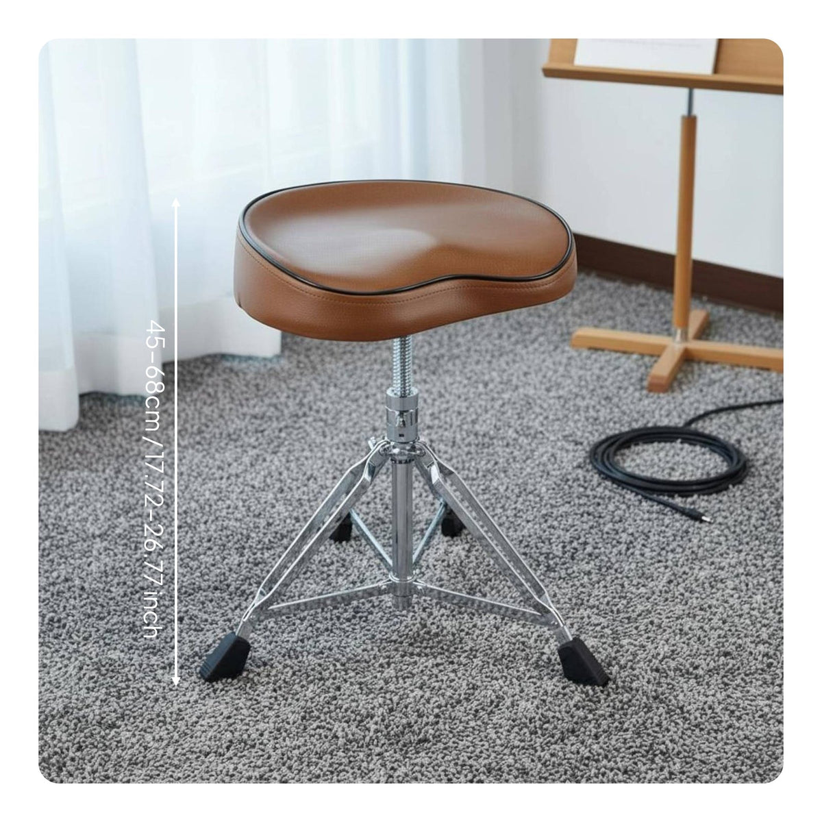 Saddle Drum Throne Thickened Cushion Adjustable Drummer Seat for Percussionists