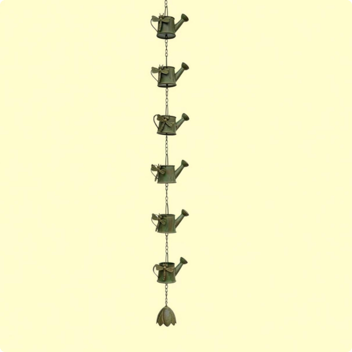 Watering Can Wind Chime Foliage-shapedShaped Bottom Dragonfly Wind Chime Hanging