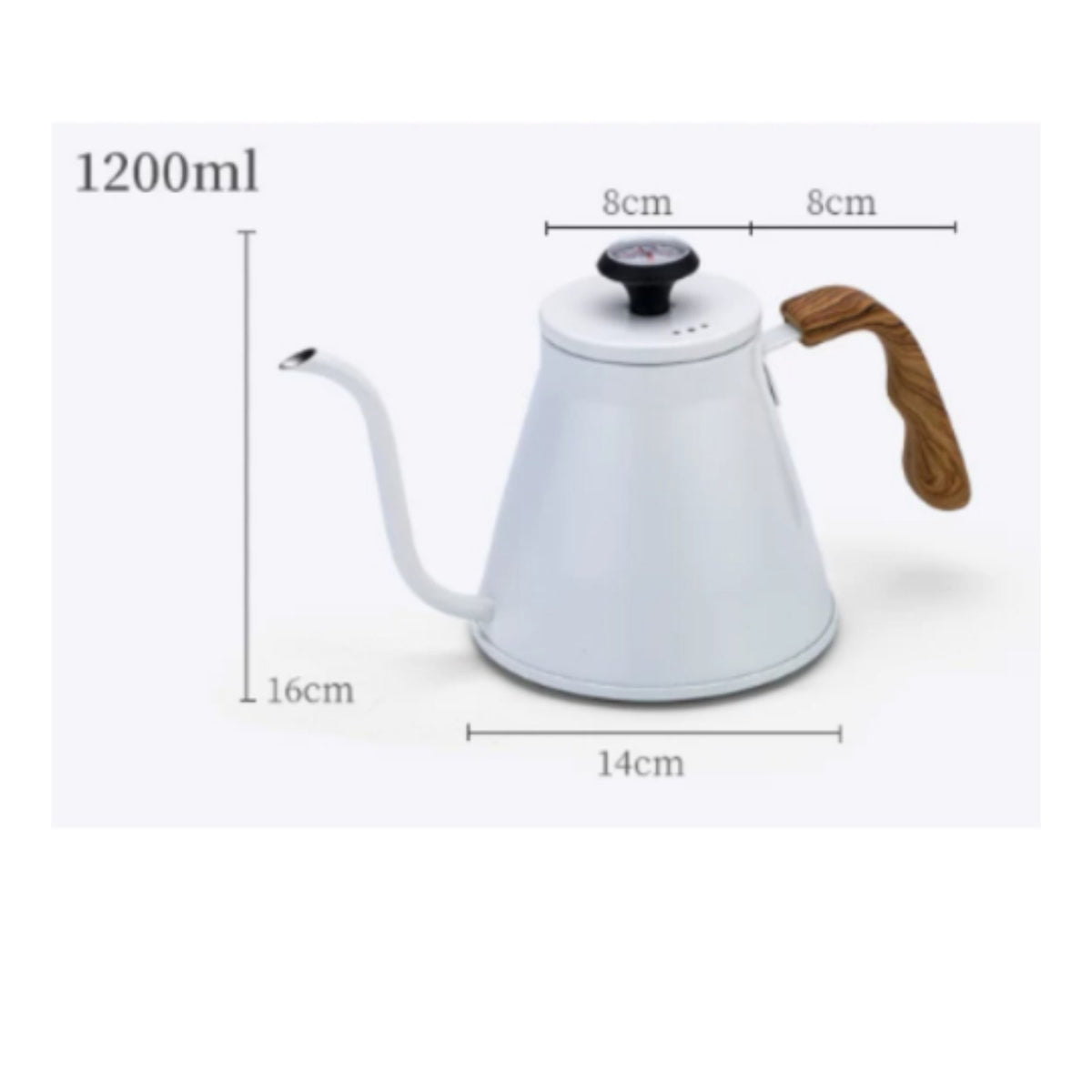 Stainless Steel Gooseneck Kettle Heat-Resistant Handle for Baristas