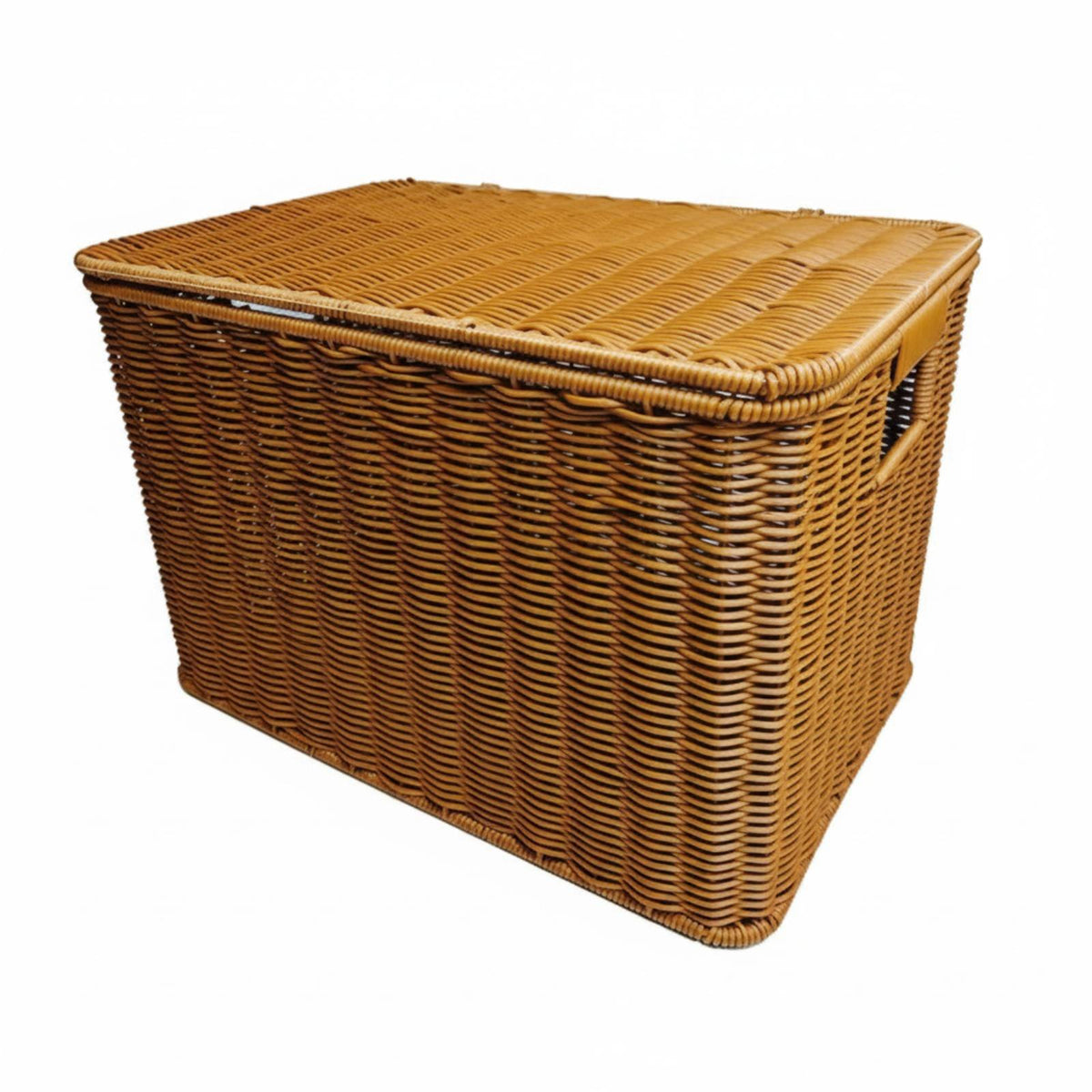 Woven Hamper with Lid Large Capacity Storage Basket Multipurpose for Families