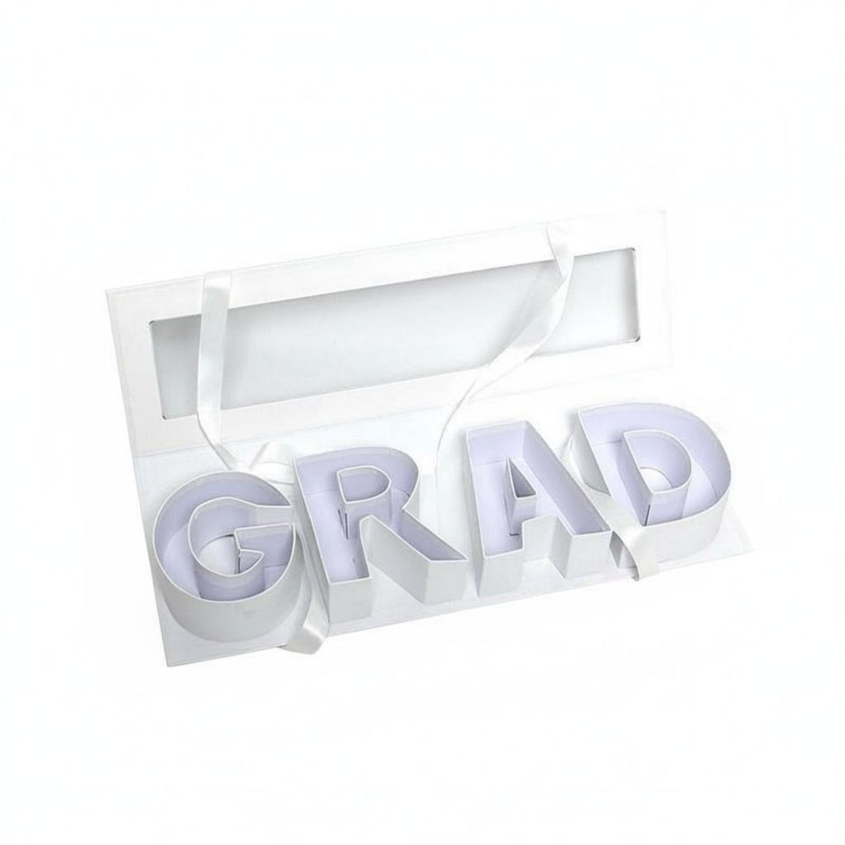 GRAD Letter Gift Box Transparent Window Graduation Flower Box Reusable Graduation Gift Tray for Students