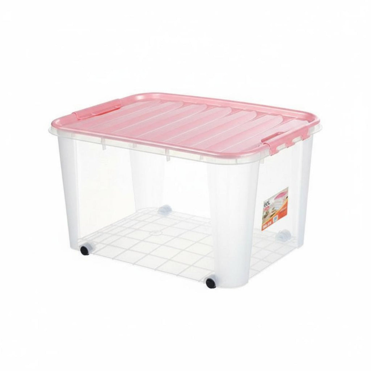 Plastic Storage Box with Lid See-Through Clear Plastic Storage Bin Sturdy
