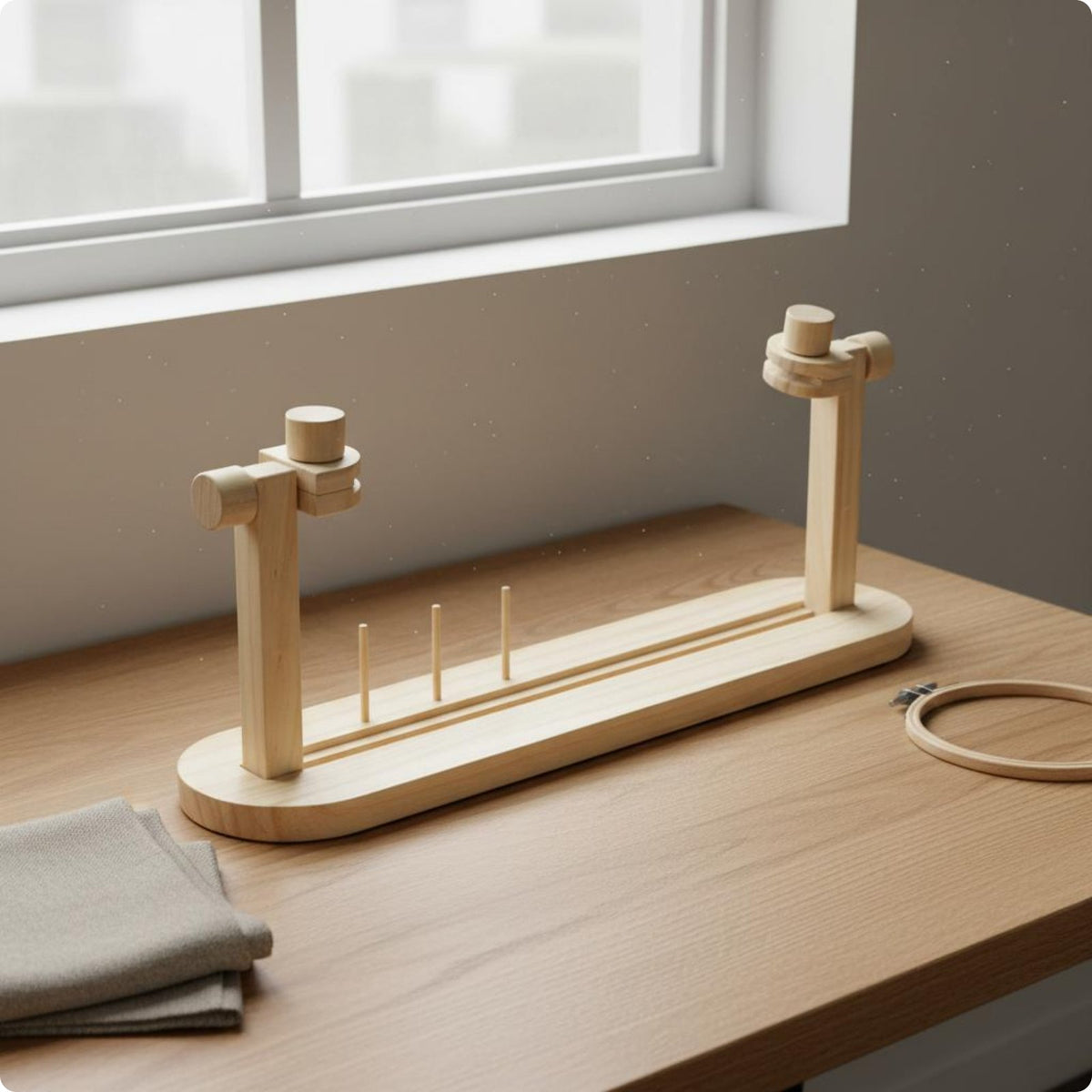 Wooden Embroidery Stand 360° Rotation for Sewing Room