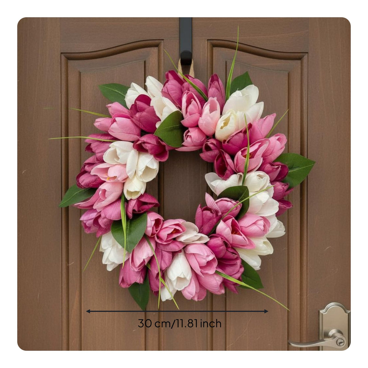 Pink and White Bloom Wreath Mother's Day Gift Artificial Bloom Wreath for Garden