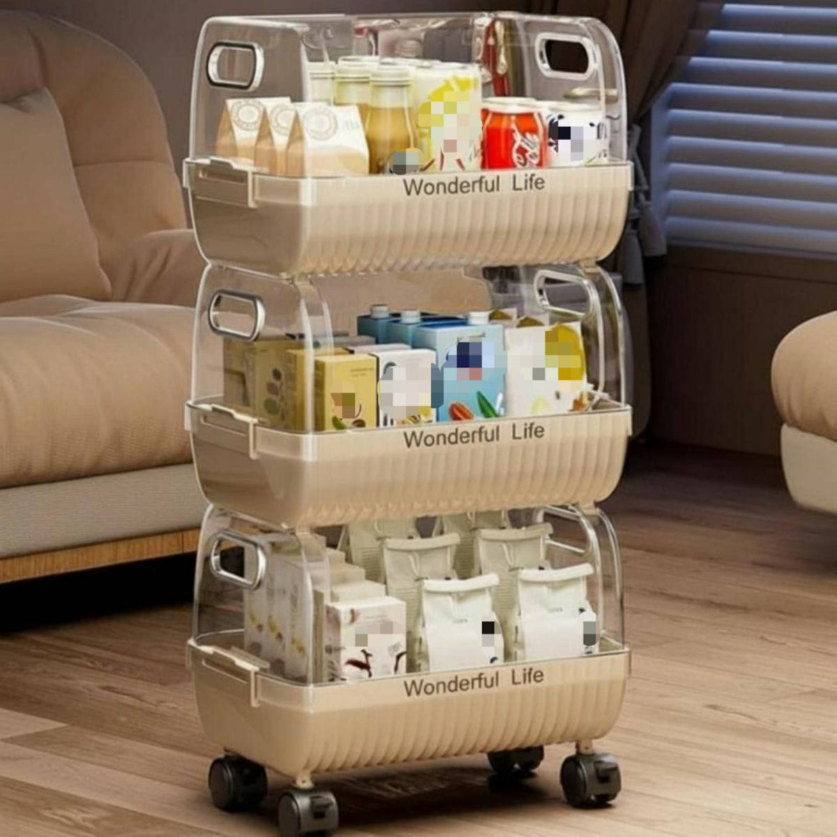 Multi-Tier Rolling Mobile Organizer with Wheels Multi-Tier Rolling Container