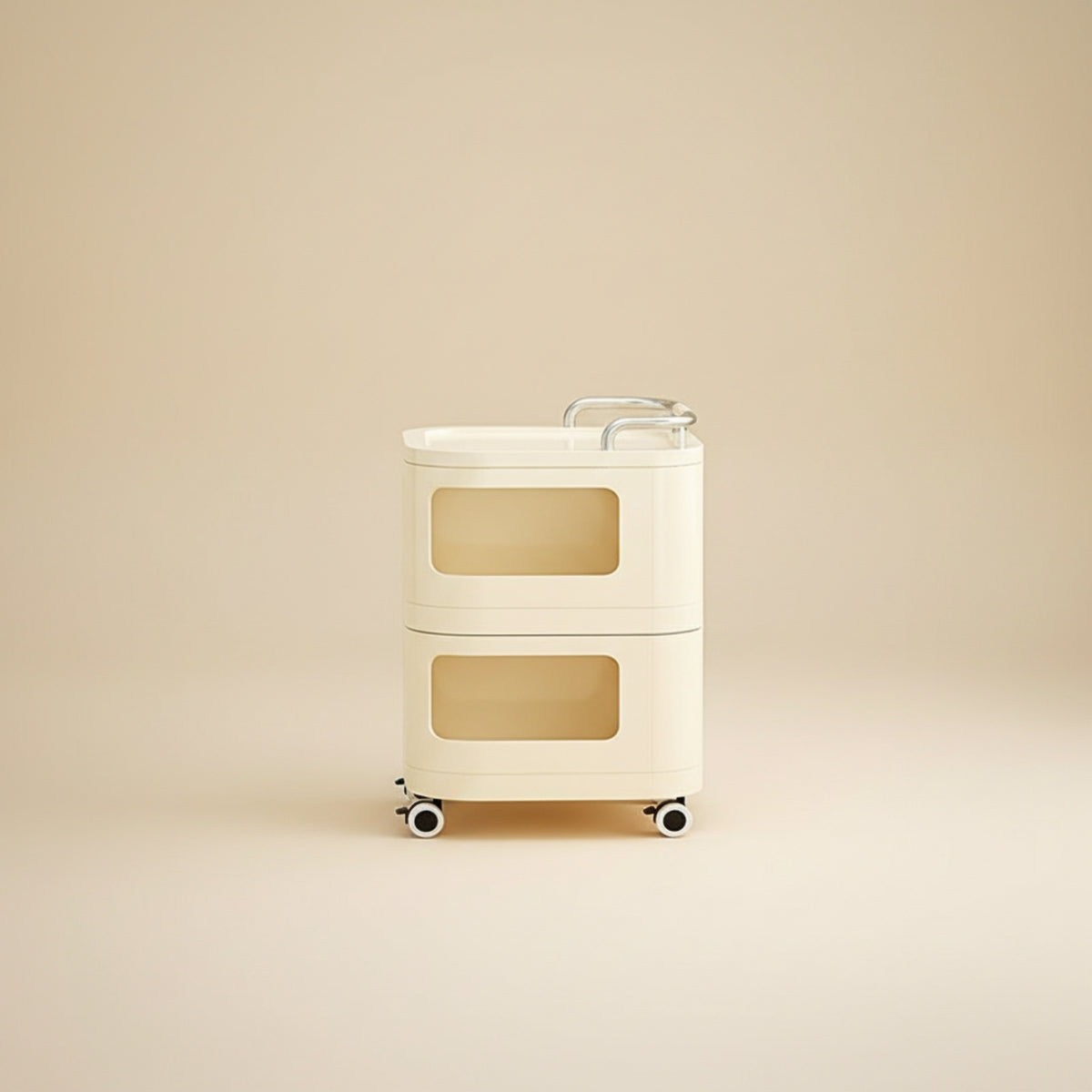 2-Tier Rolling Cart Compact 2 Tier Rolling Cart Multi-Functional Trolley for Bedroom, Nursery