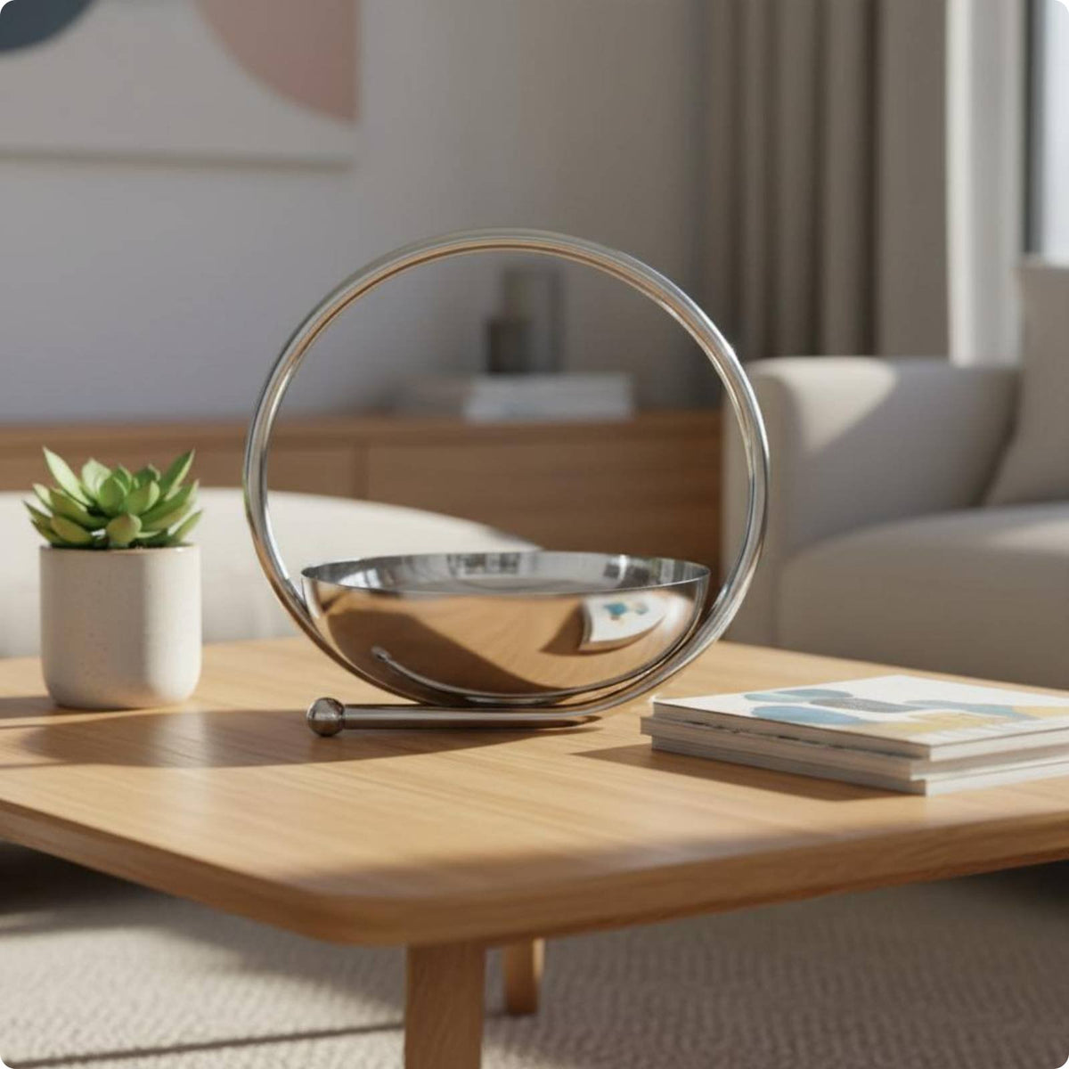 Round Mirror Tray Polished Surface Round Storage Dish Rust Resistant