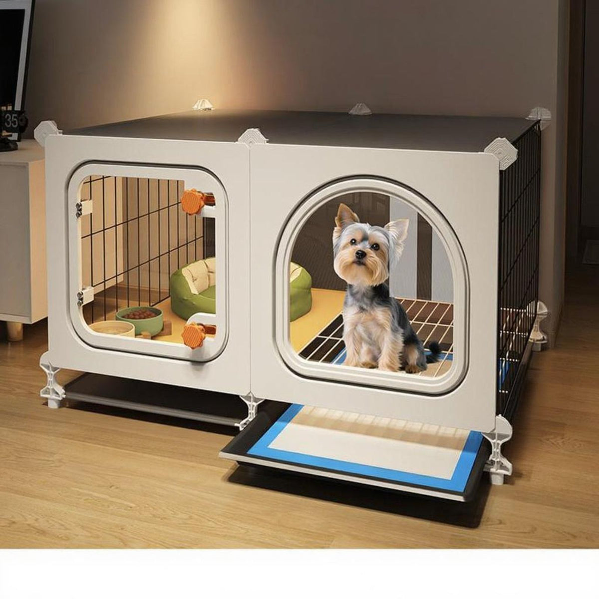 Leak-resistant dog crate for training