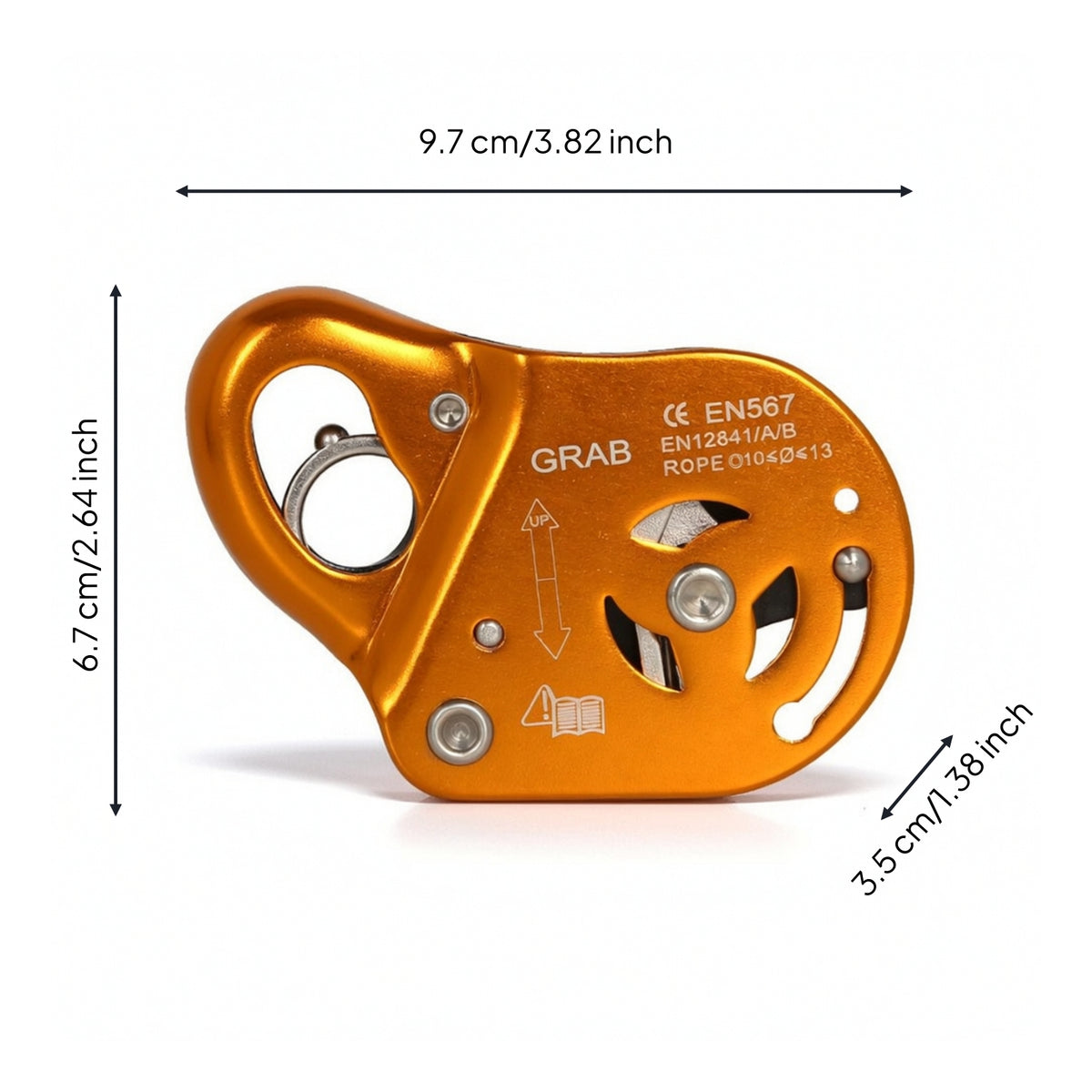 Rope Grab Fall Arrester Movable Self-Locking Rope Grab Compact Device for Climbers, Climbing