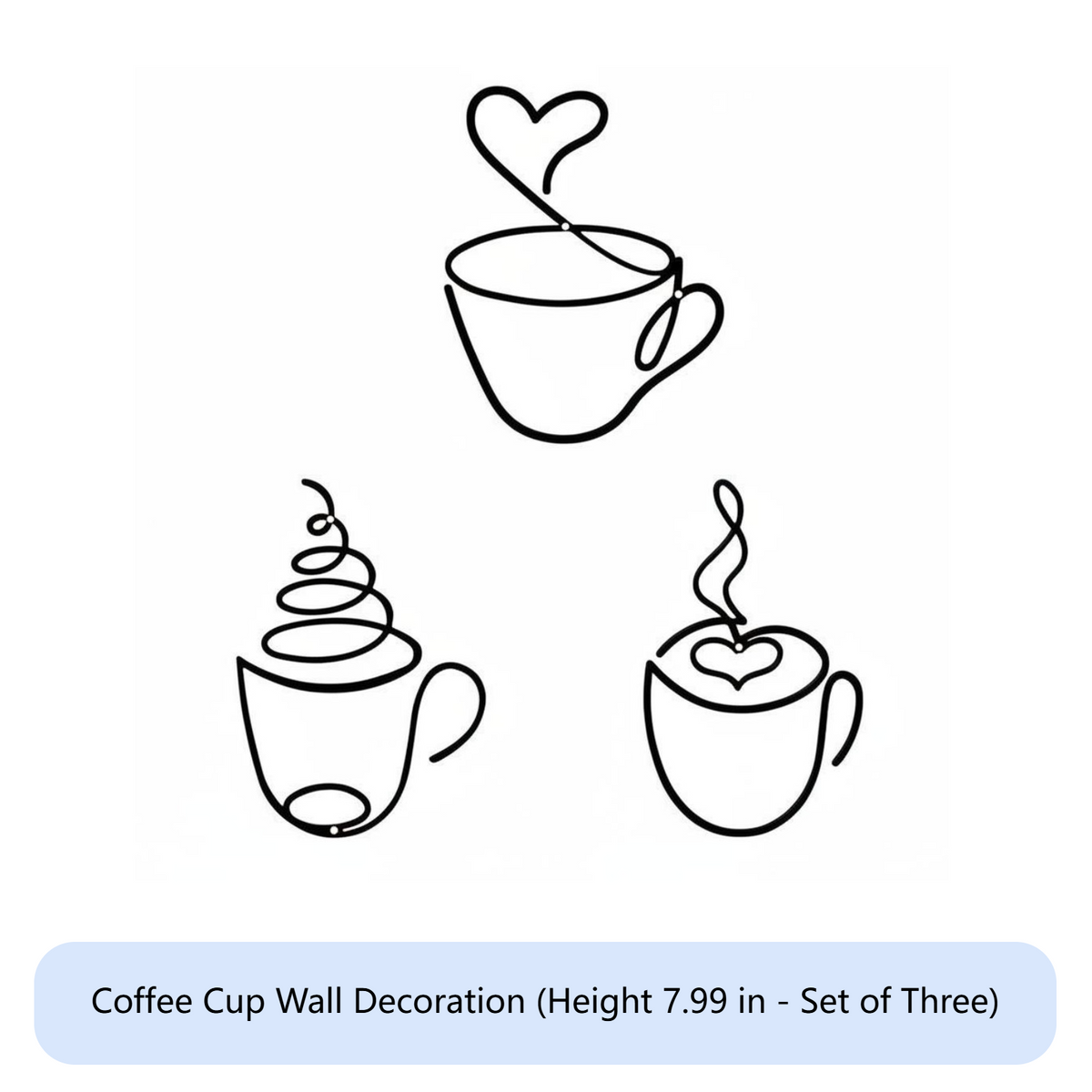 3 Pieces Coffee Cup Wall Decor Housewarming Gift Home Decoration Modern Look Rustic Accent for Cafe Owners, Homeowners, Bedroom