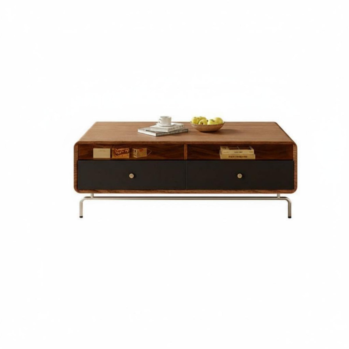2 Pieces Minimalist Design Nesting Coffee Table Set Japanese aesthetic Living Room Furniture Space-Saving Accent Tables Vintage Inspired for Apartment Dwellers, Homeowners, Interior Decorators, Small Spaces, Lounge Area, Home