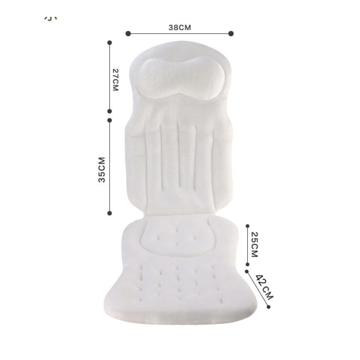 Body-Shaped Bath Cushion Suction Cups Reclining Bath Cushion Mesh Texture