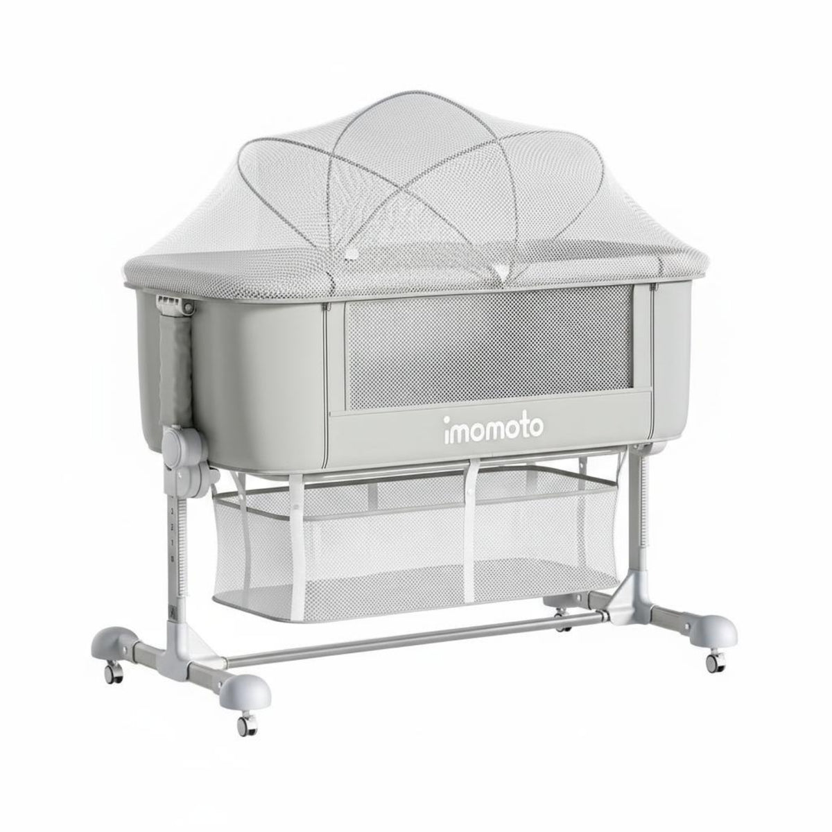 Adjustable Height Crib Wheels Bedside Sleeper Easy to Clean for Infants