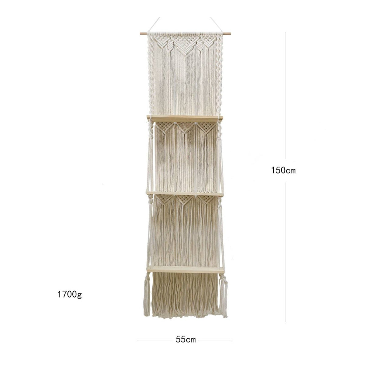 Macrame Wall Shelf Space Saving Macrame Hanging Shelf Tassels