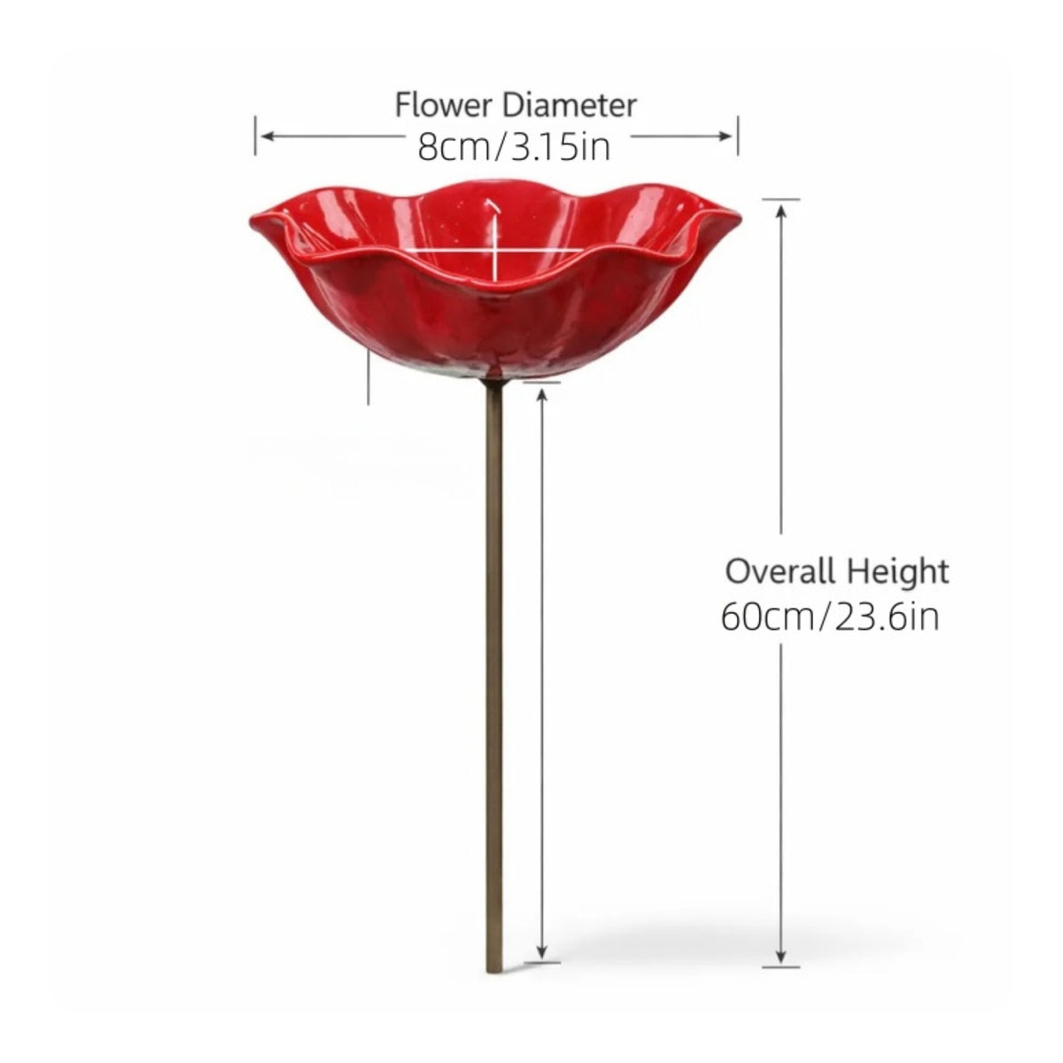 Metal Flower Garden Stake Handmade Outdoor Decor Bright Colors