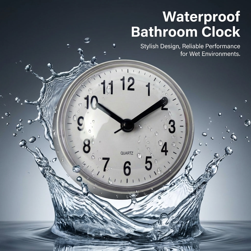 Mini Suction, Easy Reading Time Management Tool for Bathing, Waterproof for Washroom, Cartoon, 3 Inch Round Size, Battery Powered