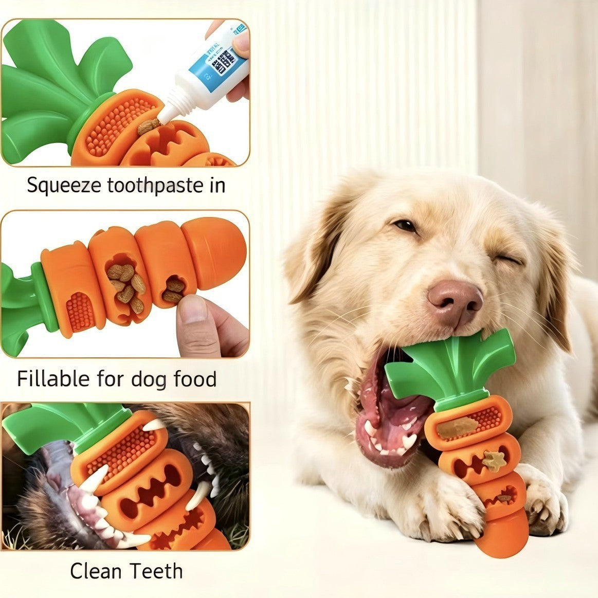 Pet Carrot Rubber Chew Toy for Dogs
