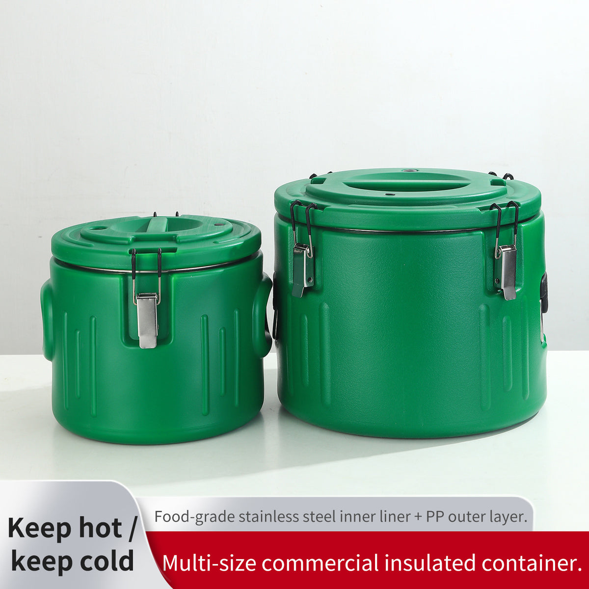 Lianshang Plastic Insulated Bucket Set with Lids (Orange, 4 Pieces)