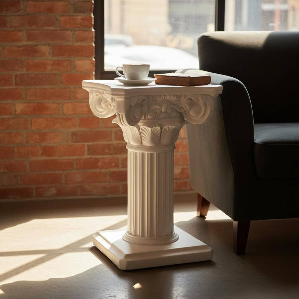 Roman Pillar Plinth Artistic Design Romandesign Pillar Statement Piece Robust Duty for Cafe Owners, Art Collectors