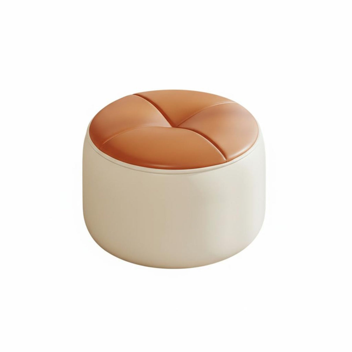 Round Padded Stool Light Sophisticated Design Round Padded Footstool Solid Wood Frame Entryway Shoe Stool for Kids, Bedroom