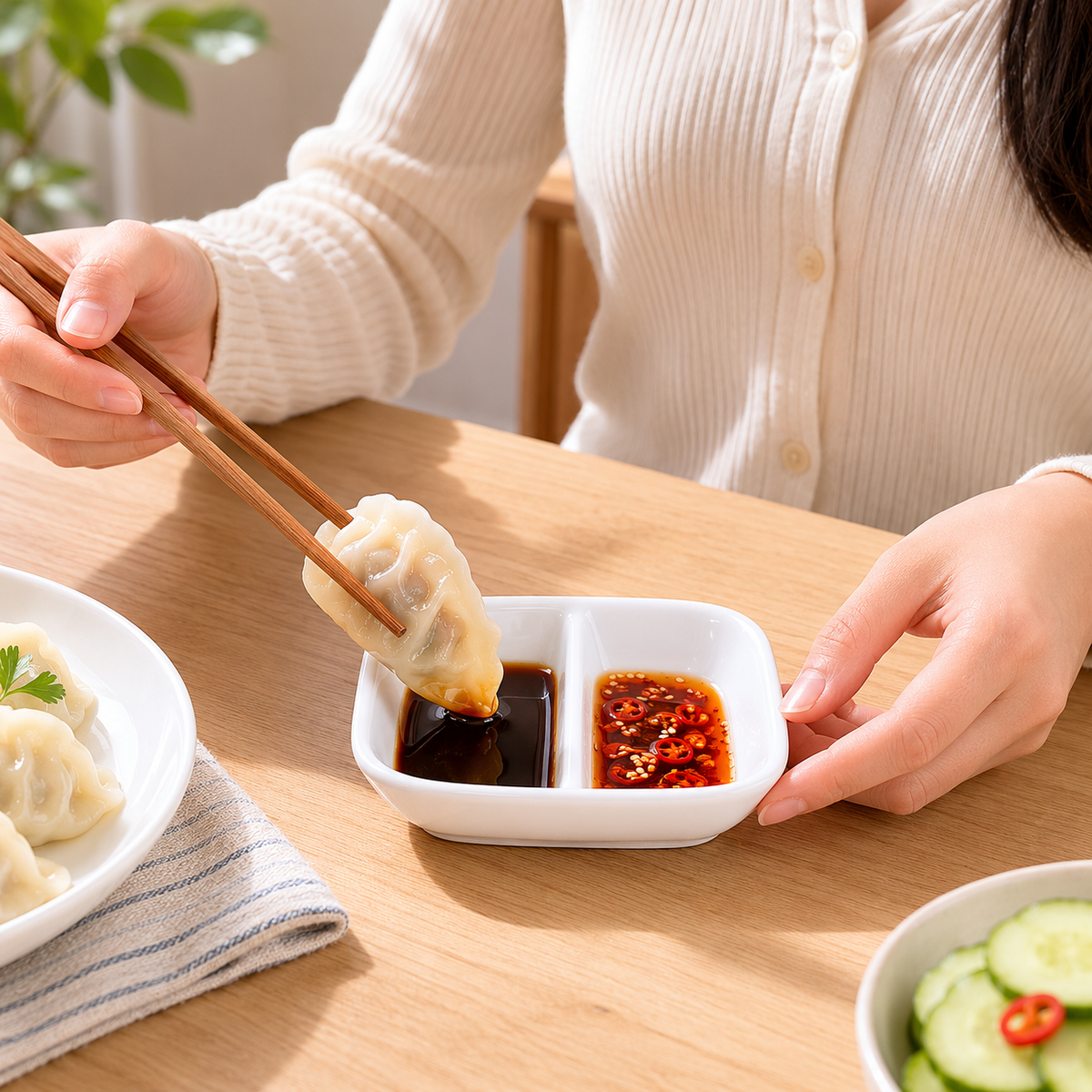 Bone China Sauce Dish, Ceramic Dipping Bowls for Soy Sauce, Ketchup, Appetizers, Side Dishes