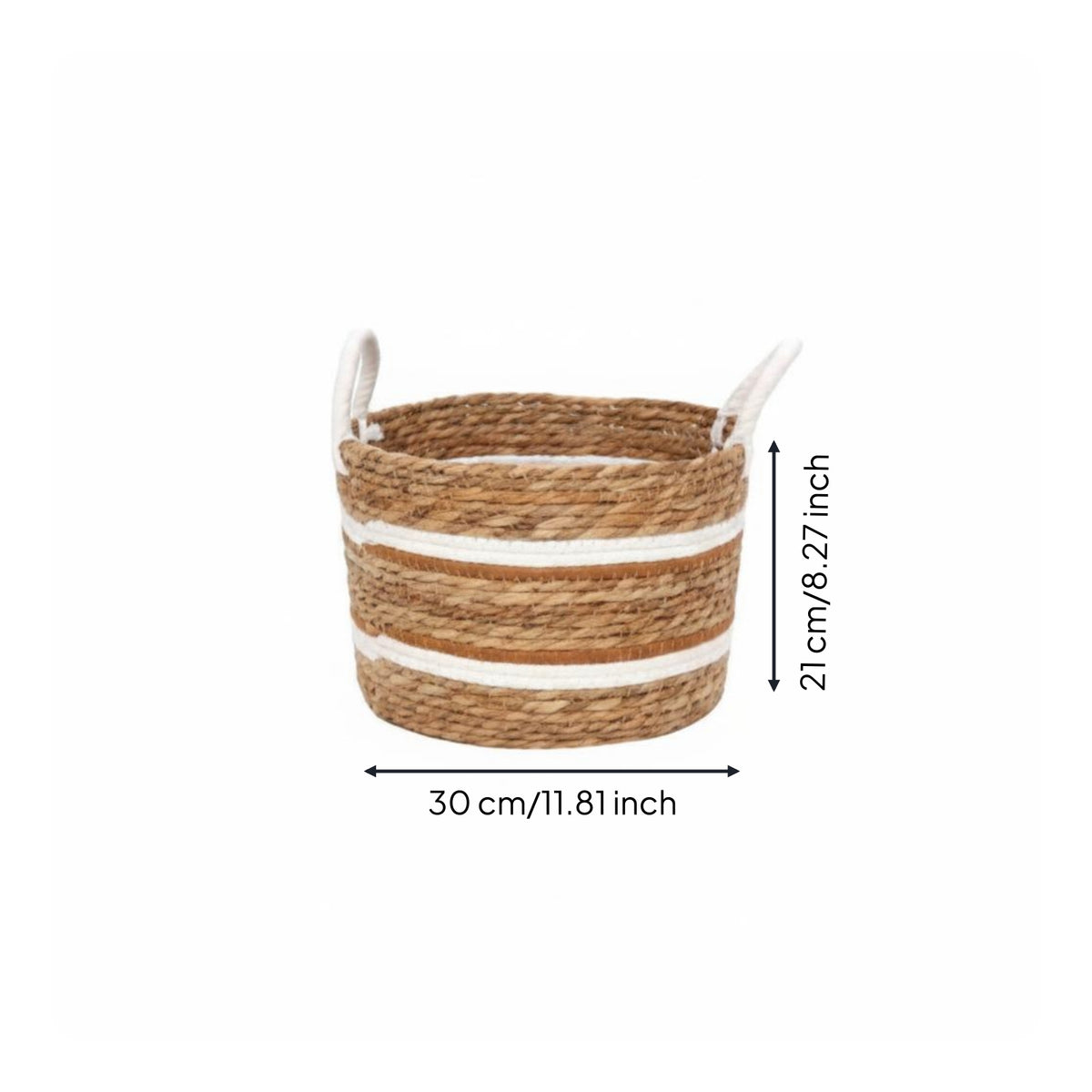 Storage Basket with Handles Handwoven Woven Basket Natural Brown
