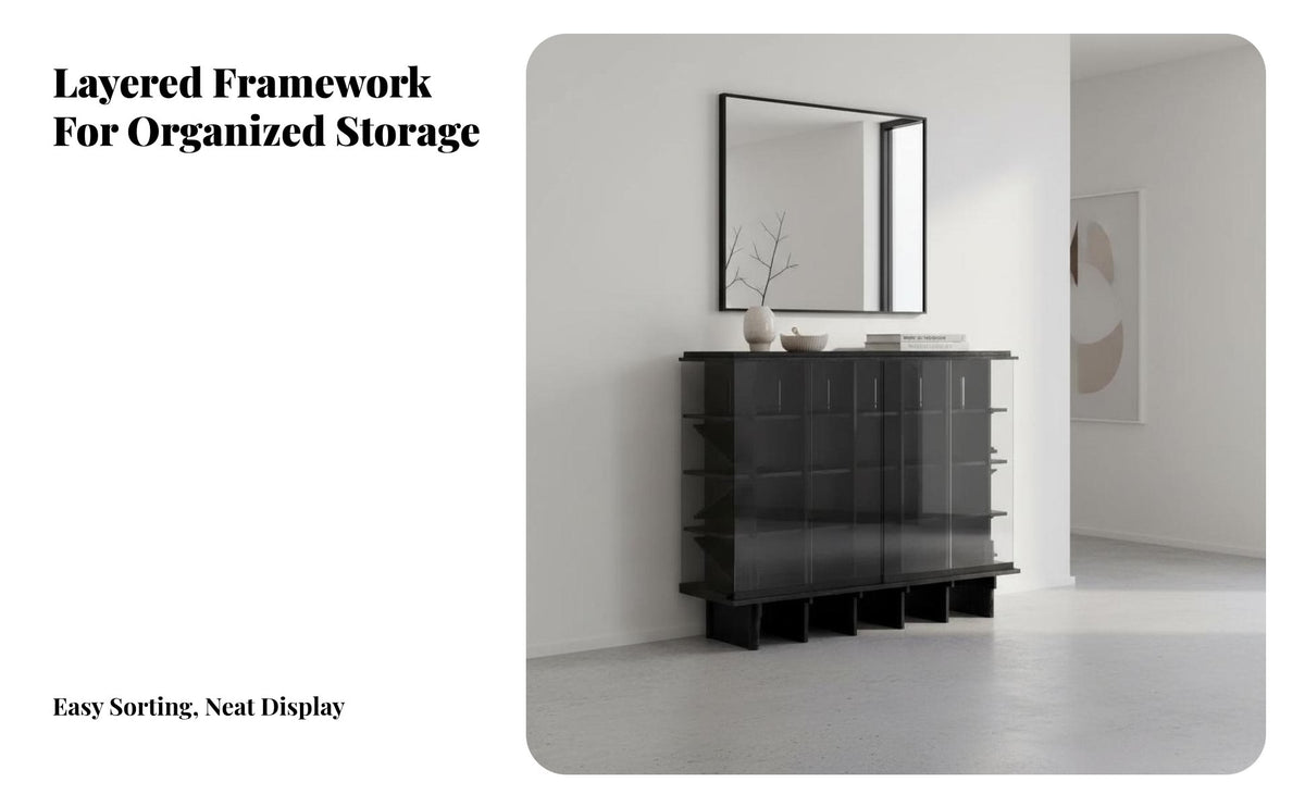 Minimalist design Multi-Tier Open Cabinet Modern Design Display Shelf Designer Inspired Shelving Unit Multifunctional for Apartment Dwellers, Homeowners, Students, Entryway, Living Room, Home Office, Bedroom